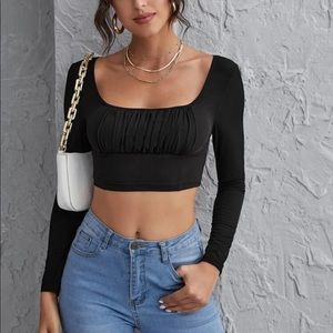 SHEIN ruched bust crop top